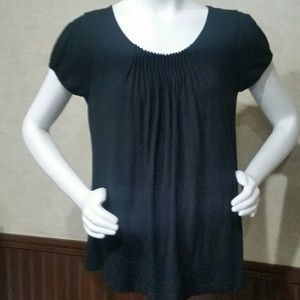 Black Gathered Top by New York & Company Size M